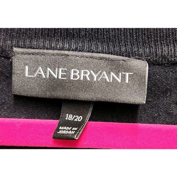 Lane Bryant 18/20 Black Button Up Cardigan Sweater 3/4 Short Sleeve - Picture 3 of 9